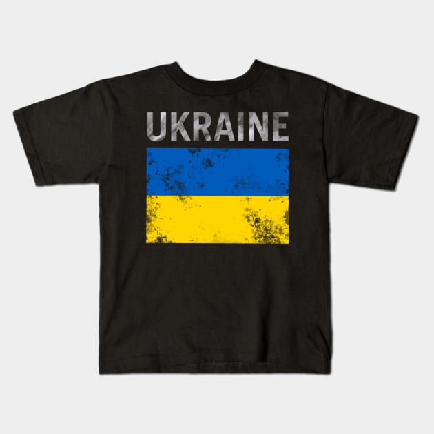 UKRAINE FLAG Kids T-Shirt by DEMON LIMBS